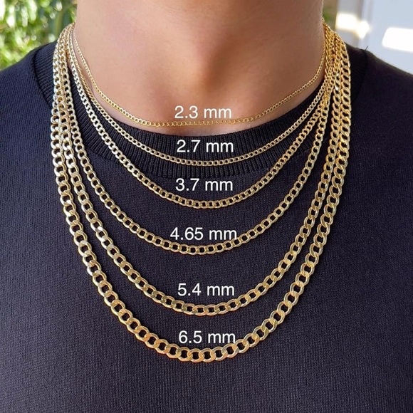 14K Solid Yellow Gold Curb Chain Necklace | 16” - Picture 7 of 7